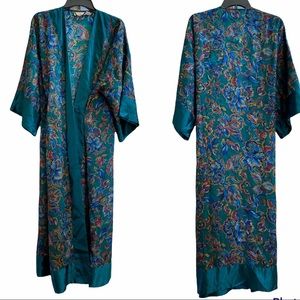 Vintage Victoria’s Secret Gold Label teal blue long robe